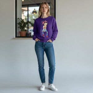 Vintage 1994 Betty Boop Jerzees Sweatshirt Sz M Hip Hop Purple Collegeware USA